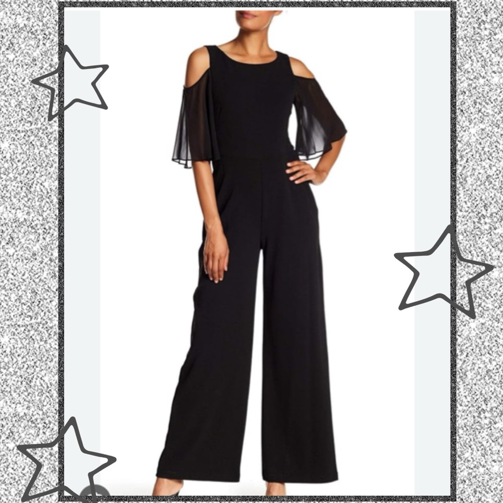 Elegant evening Cold Shoulder Wide Leg Jumpsuit size 10